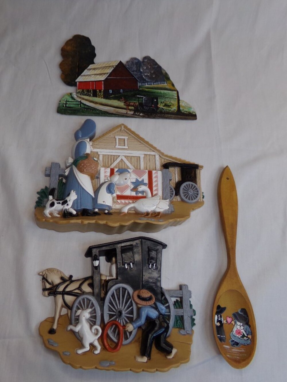 Amish Country Wall Hangings Decor Plaques Wooden Spoon